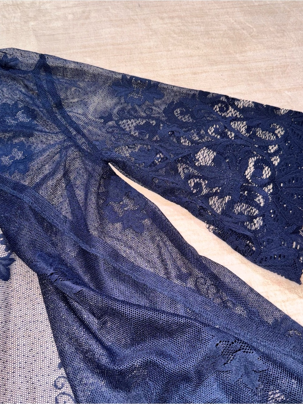 Maurices Navy Lace Floral Kimono Cardigan - Picture 8 of 15